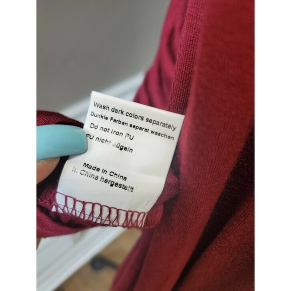 Grace Karin Womens Solid Red Rayon Round Neck Long Sleeve Casual Blouse Size 2XL - Picture 10 of 12